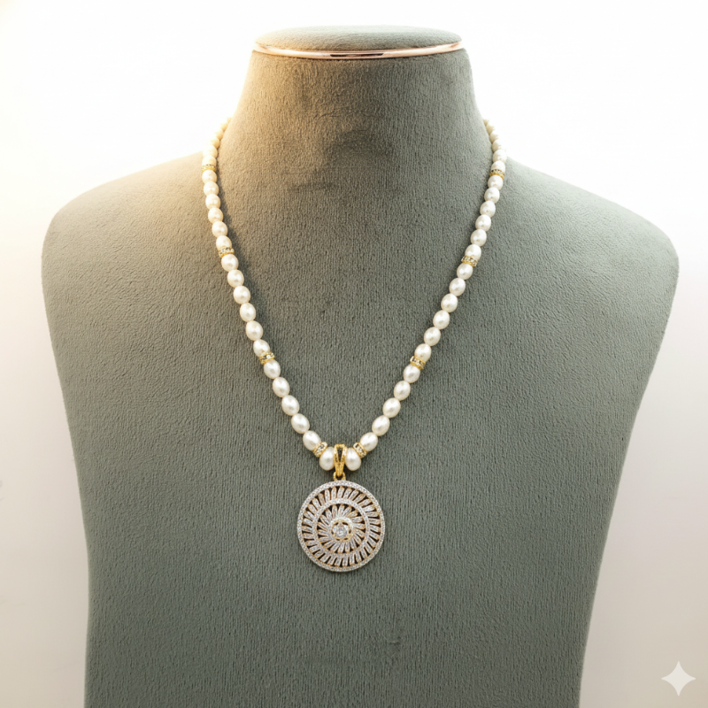 RICE PEARLS WITH PENDENT 1LINE SET