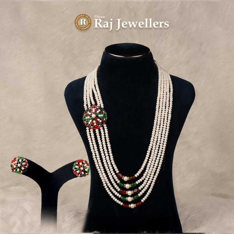 Pearls With Pendant 5 Lines Set