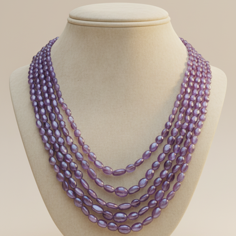 BLUE SAPPHIRE BEADS 5 LINES MALA