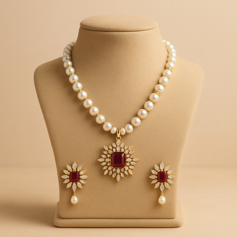 Ruby Aura Pendant Set