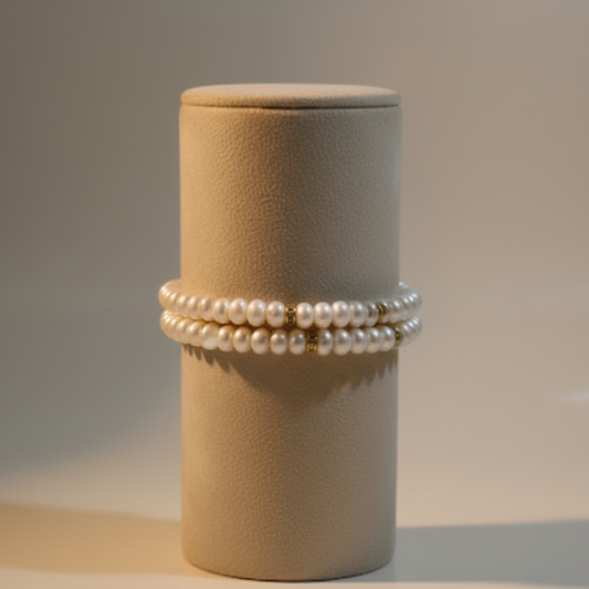 Classic Round Pearl Bracelet – Single Line Elegance