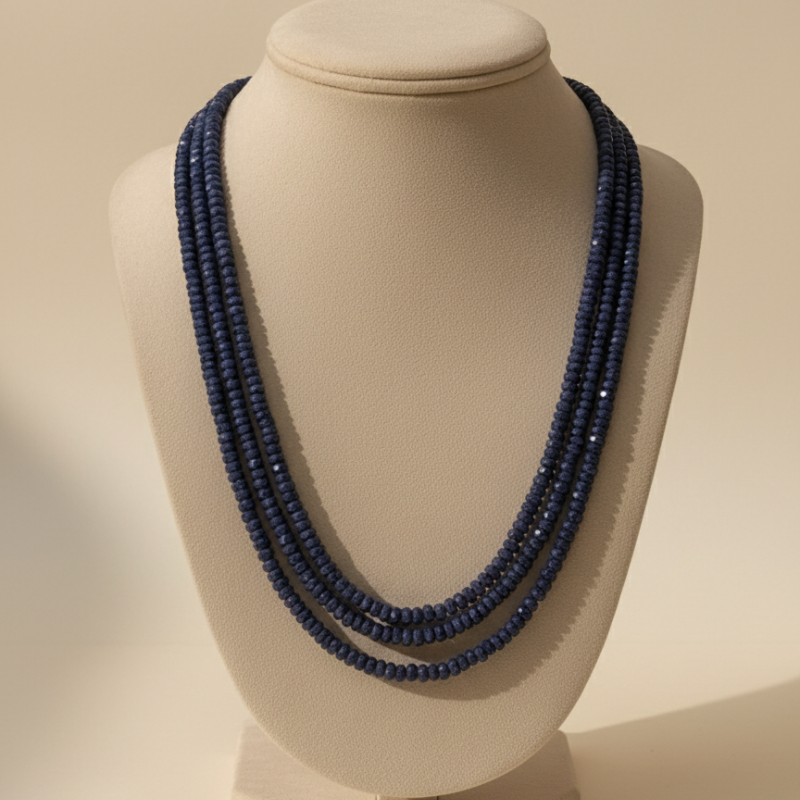 Blue Sapphire Beads Mala