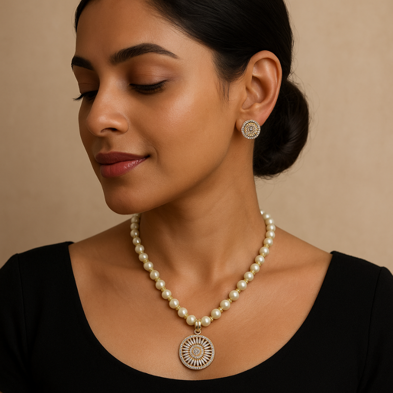 Moti Chakra Pendant Set