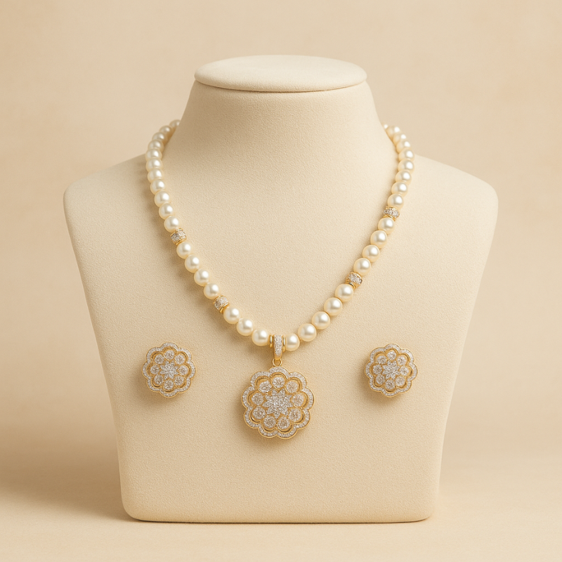 Swarovski Petal Pendant Set