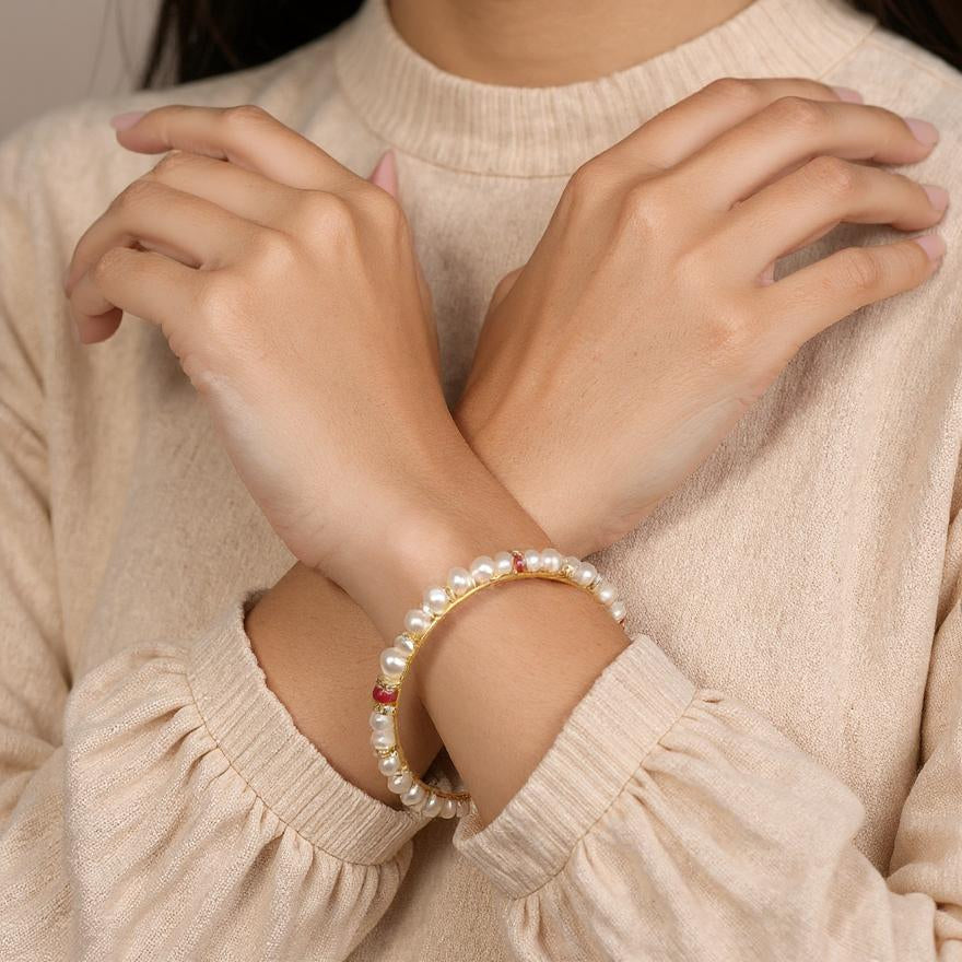 Crimson Pearl Bangles