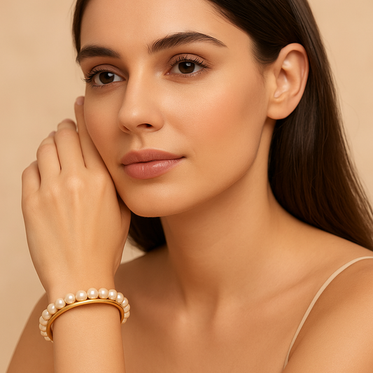 Champagne Pearl Bangles