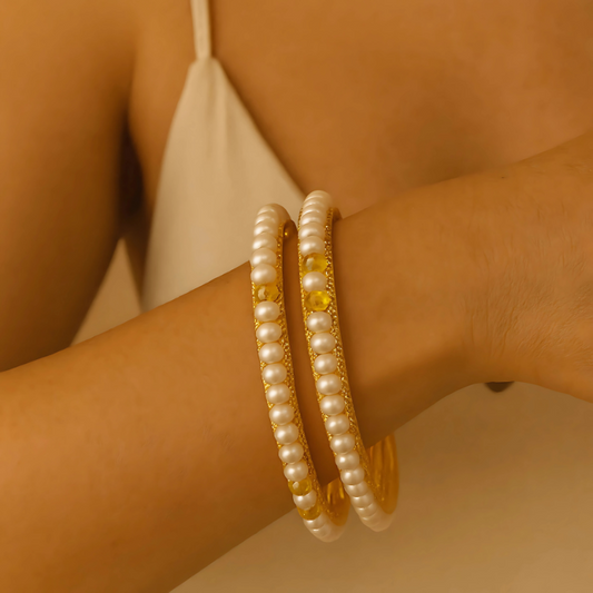 Royal Pearl Bangle – Eternal Elegance