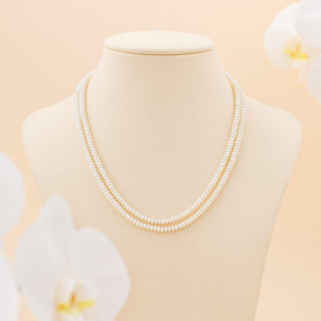 Royal Pearl Mala – Twin Line Radiance