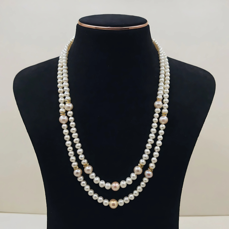 Twin Harmony-Two Line Pearl Mala
