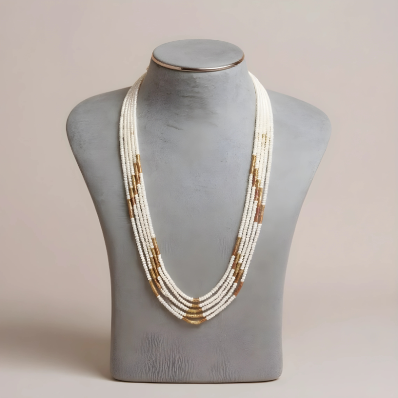 Grand Five-Line Pearl Mala with Bead Combination