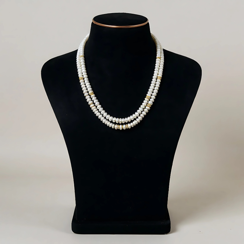 Layered Pearl Mala- Two Line