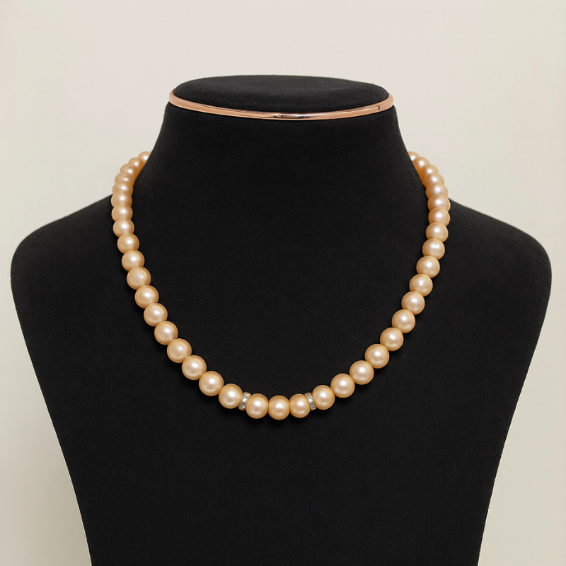 Blush Glow Single Line Pearl Mala