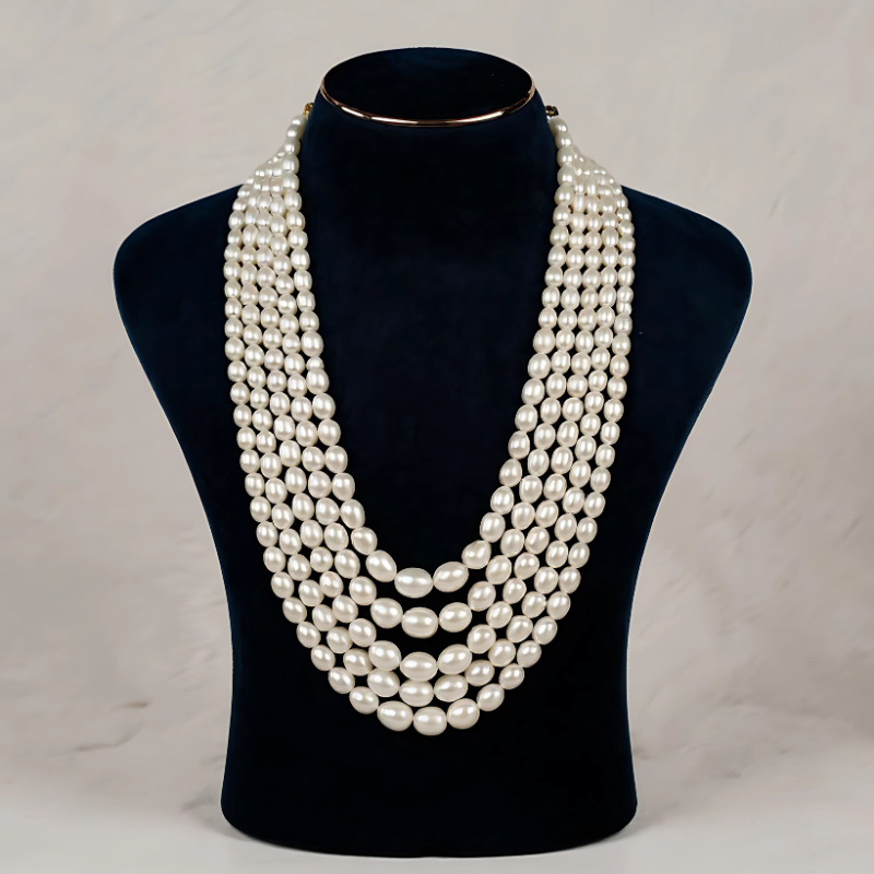 Rice Pearls Graduation 5 Lines Mala