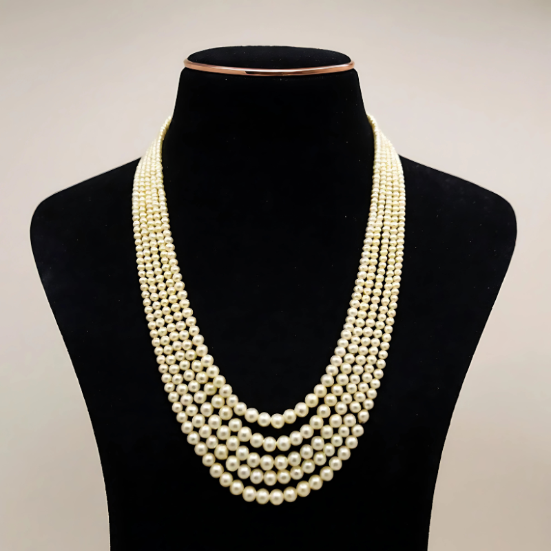 Cultured pearls Graduation Mala 5 Lines