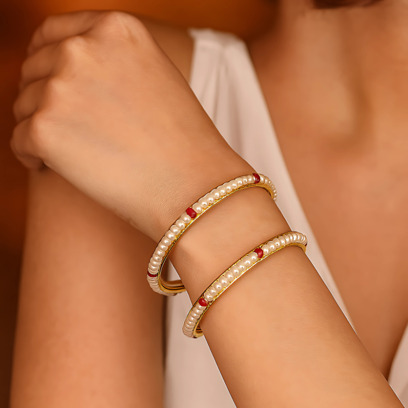 Scarlet Pearl Bangles