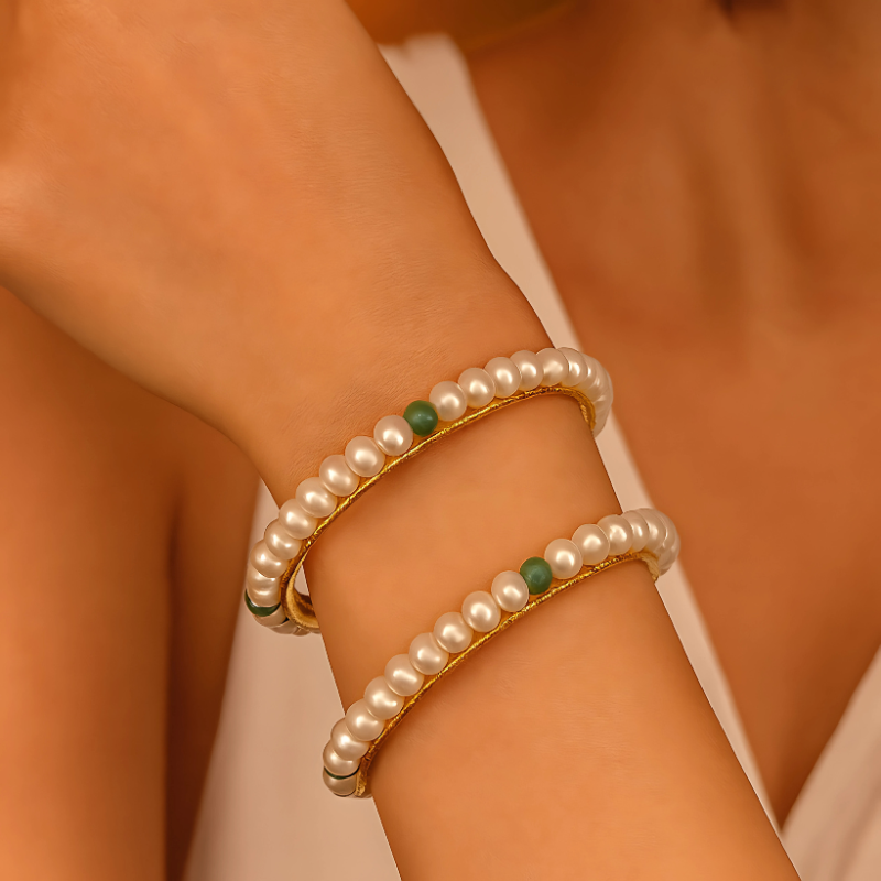 Graceful Pearl Bangle – Eternal Style