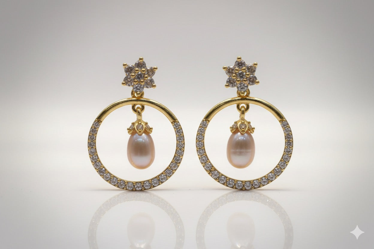 Orbit Pearl Drop Earrings