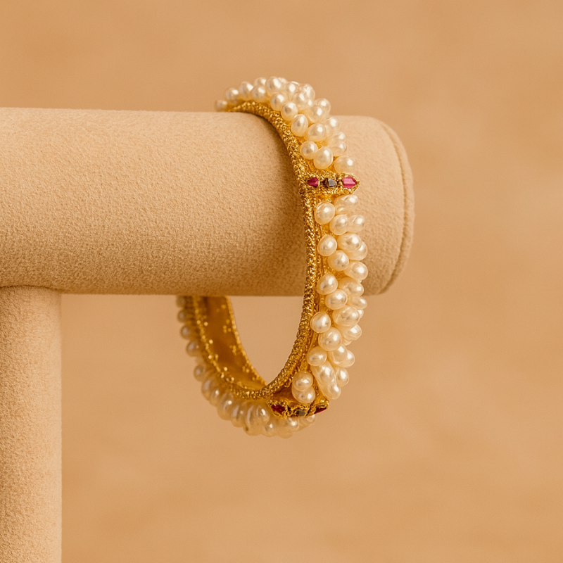 Oorja-Flat Pearls Bangle