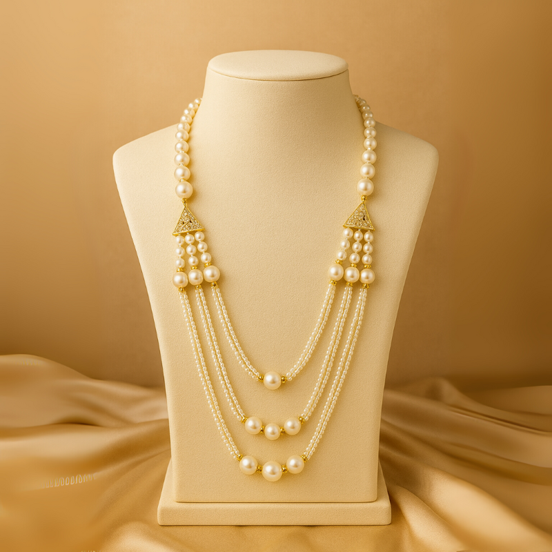 Round with Rice Pearls Combination Mala