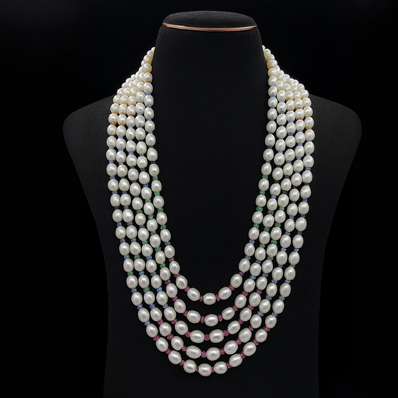 Rice with Beads Combination – 5 Lines Mala