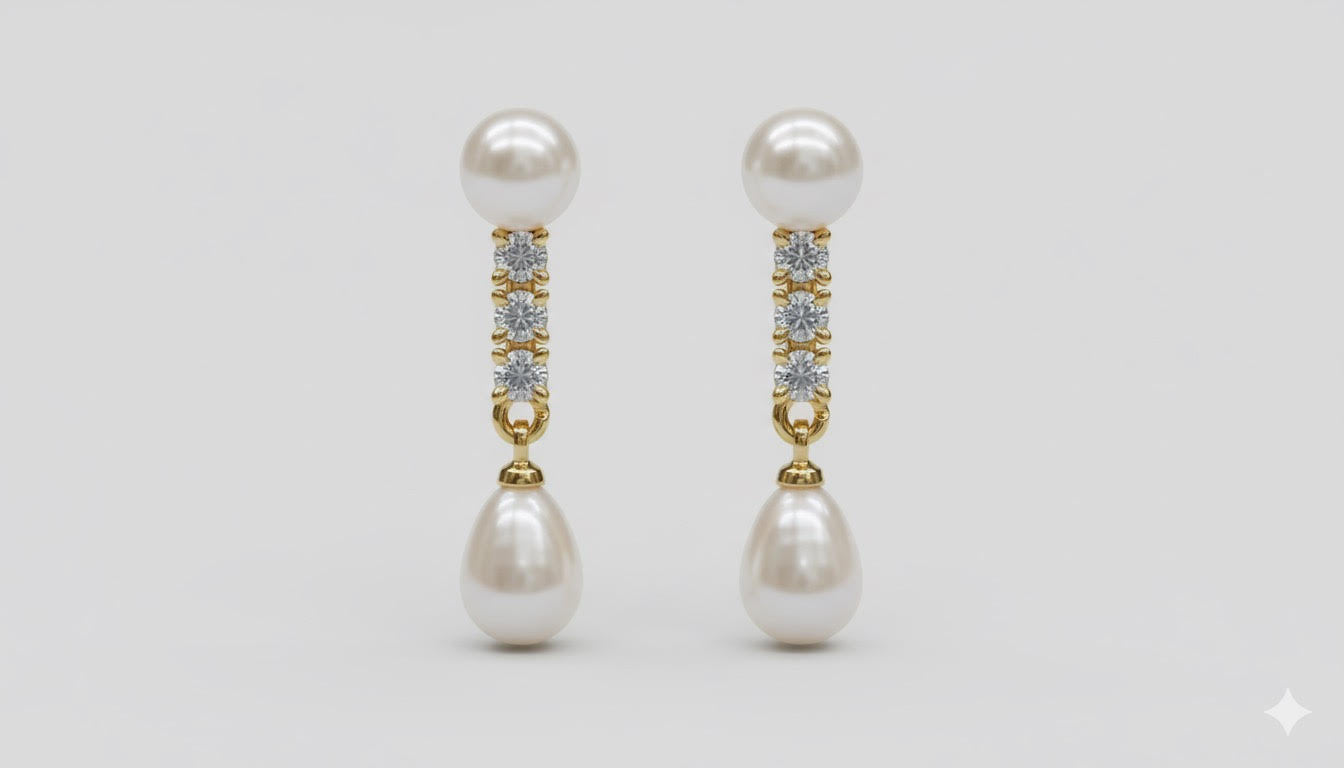 Modern Pave Pearl Drops