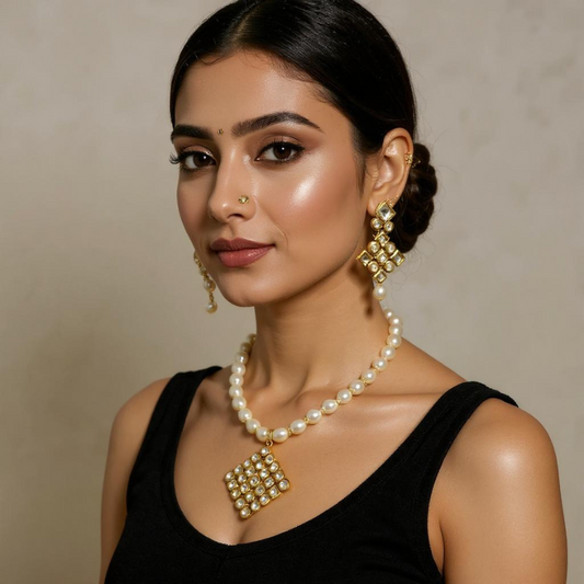 Rice Pearls Pendent Set 1 Line
