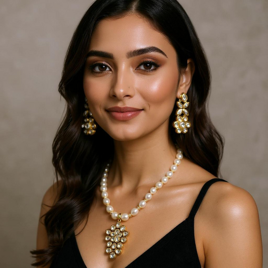 Rice Pearls With Pendent Set 1 Line
