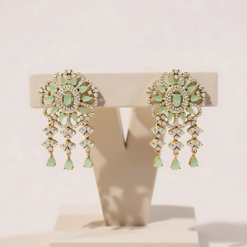 Pearls With  Pendent Rani Haar 4 Line Set