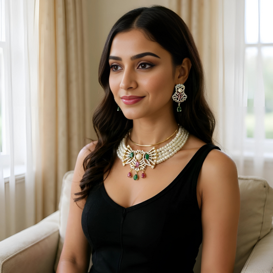 Pearls With Pendent Choker Set