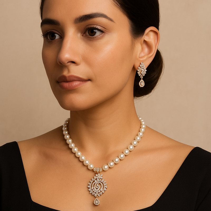 Svara Pearl Pendant Set
