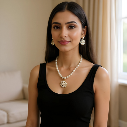 Rice Pearls With Pendent Set 1 Line