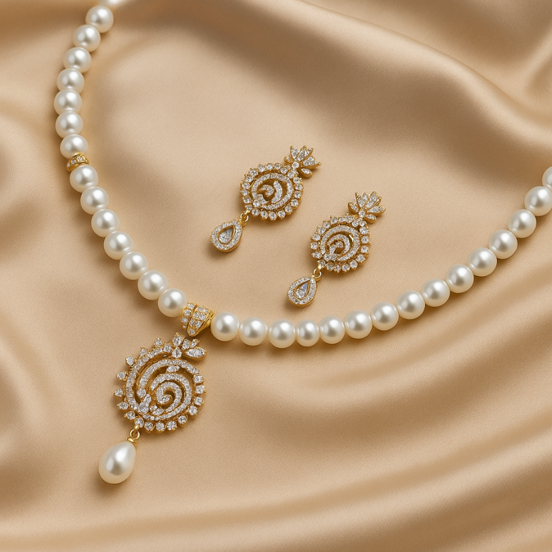 Svara Pearl Pendant Set