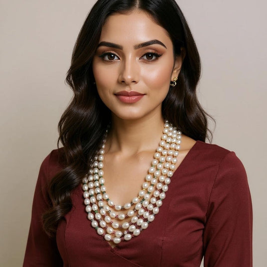 Rice with Beads Combination – 5 Lines Mala