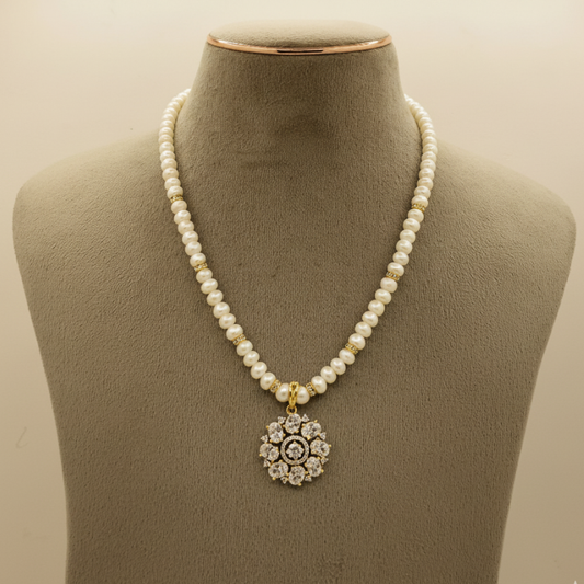 FLAT PEARLS WITH PENDENT 1LINE SET