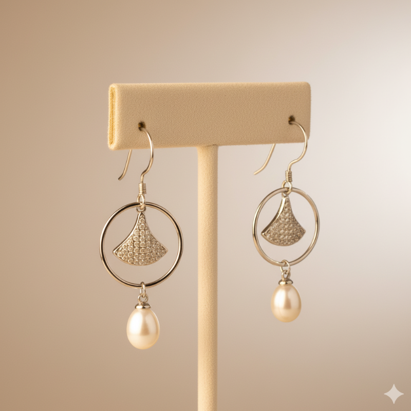 Moon Pearl Hangings-Silver