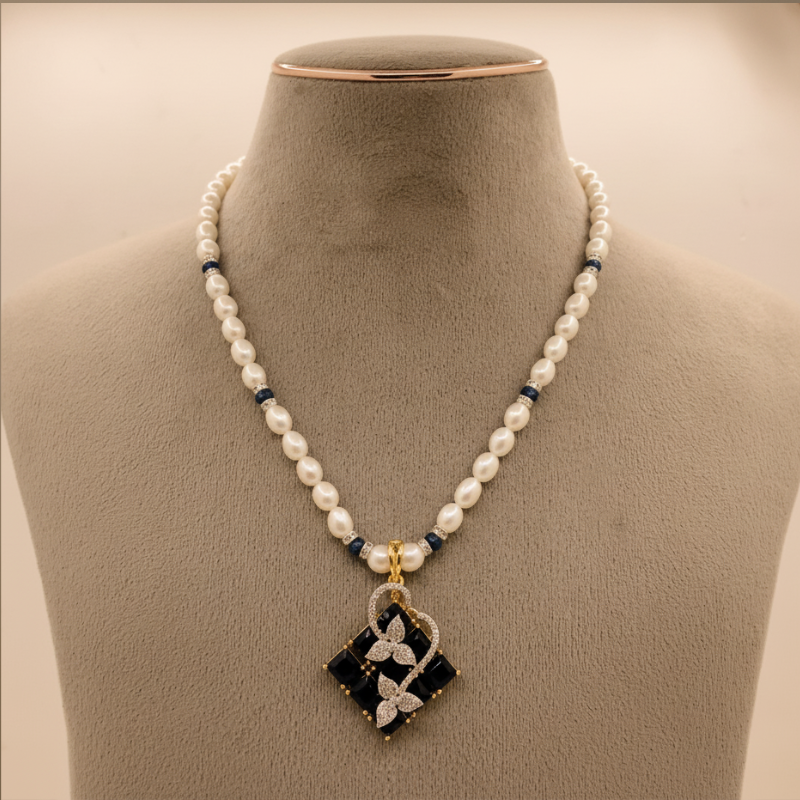 RICE PEARLS WITH PENDENT 1LINE SET