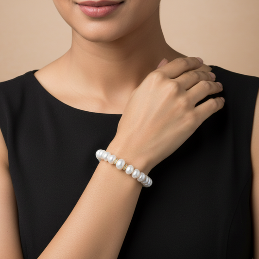 Regal Pearl Bracelet – Single Line Grace