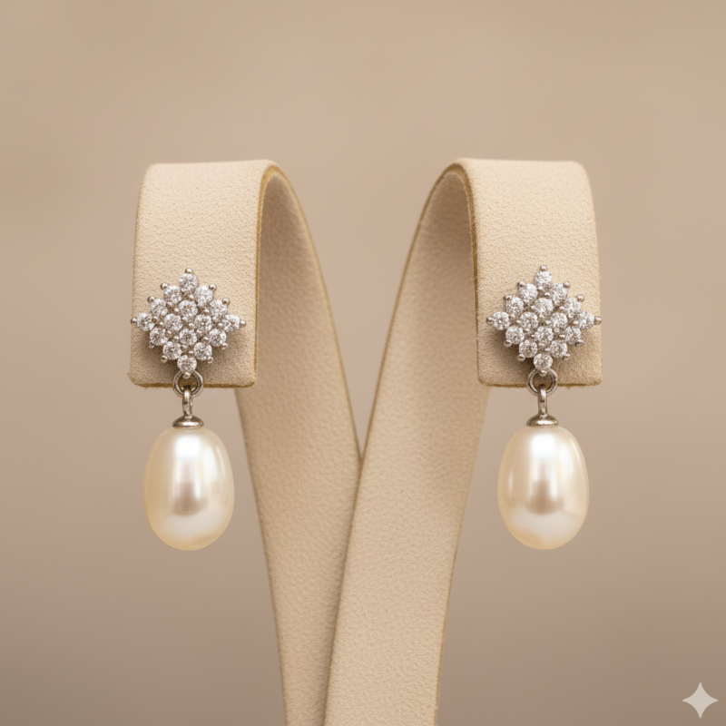 Radiant Pearl Drops-Silver
