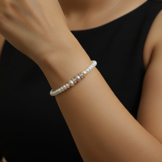 Royal Pearl Bracelet – Single Line Radiance