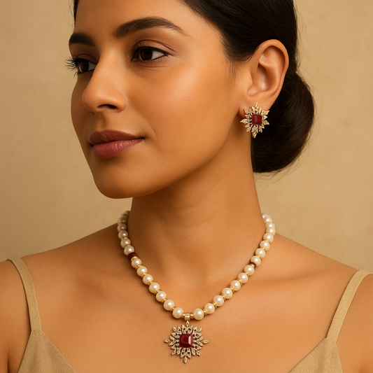 Ruby Aura Pendant Set