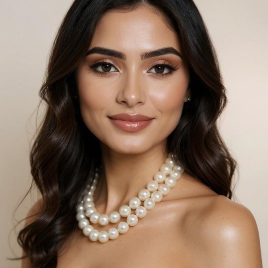 Round Pearls 2 Lines Mala