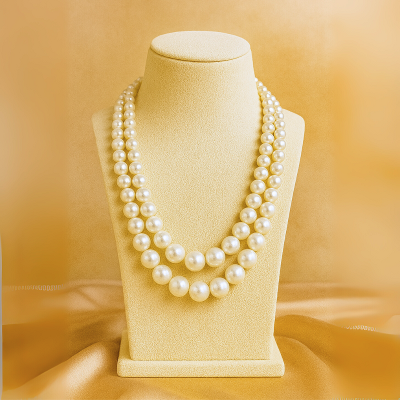 Round Pearls 2 Lines Mala