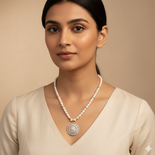 RICE PEARLS WITH PENDENT 1LINE SET