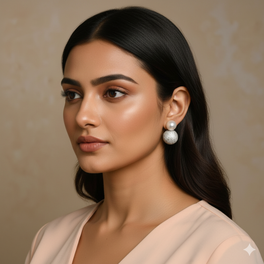 Swarovski Pearl Studs-Silver