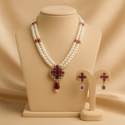 Ruby Radiance Pendant Set