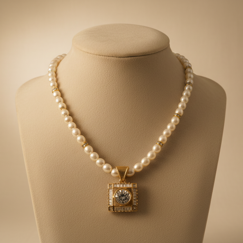 Rice Pearls with pendant 1 Line