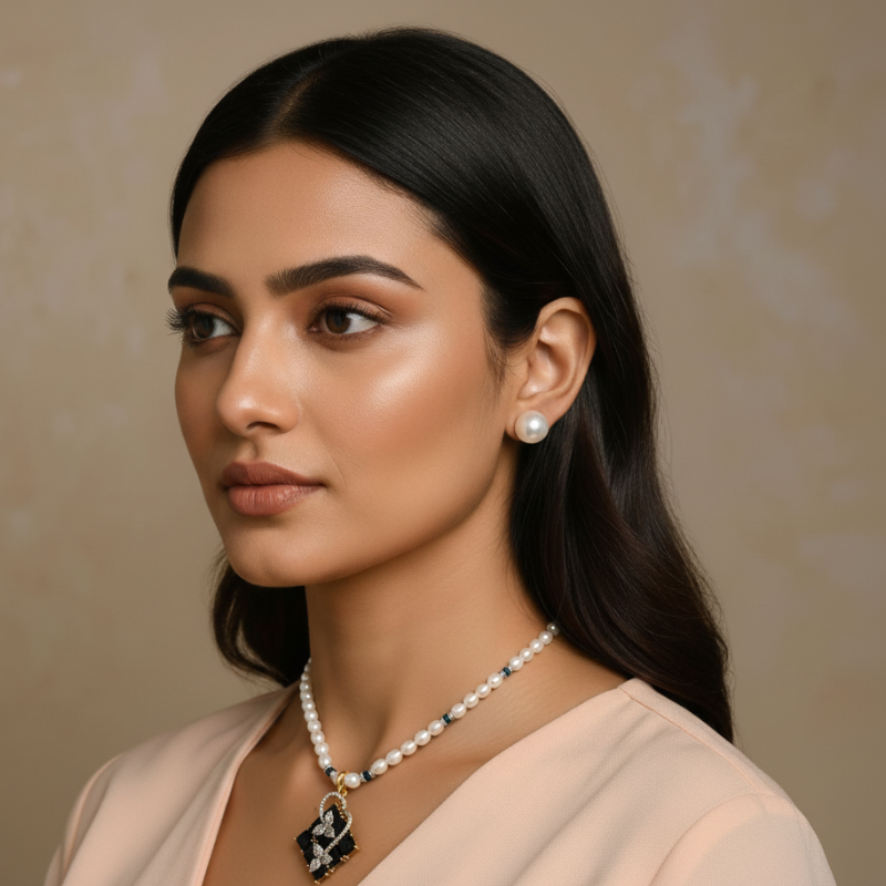 RICE PEARLS WITH PENDENT 1LINE SET