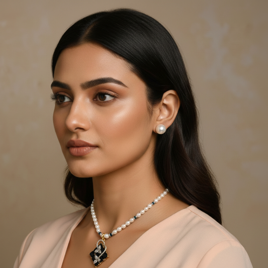 RICE PEARLS WITH PENDENT 1LINE SET