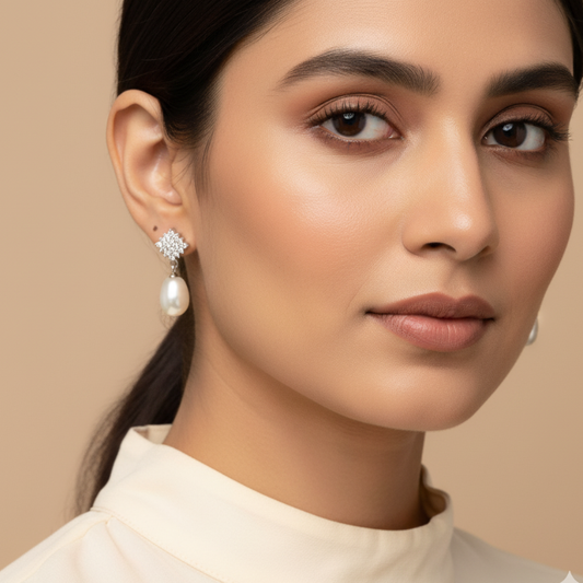 Radiant Pearl Drops-Silver