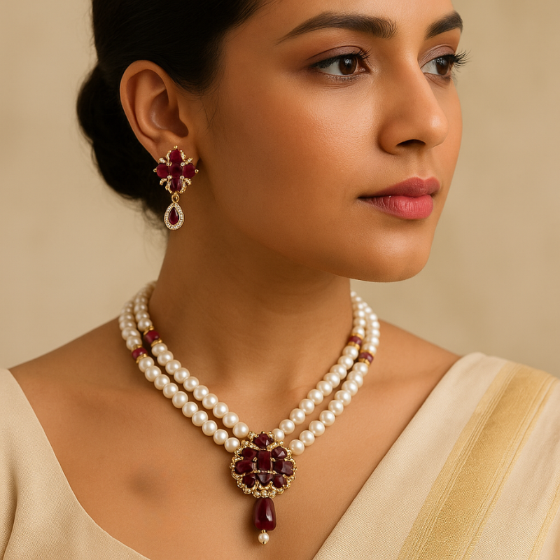 Ruby Radiance Pendant Set
